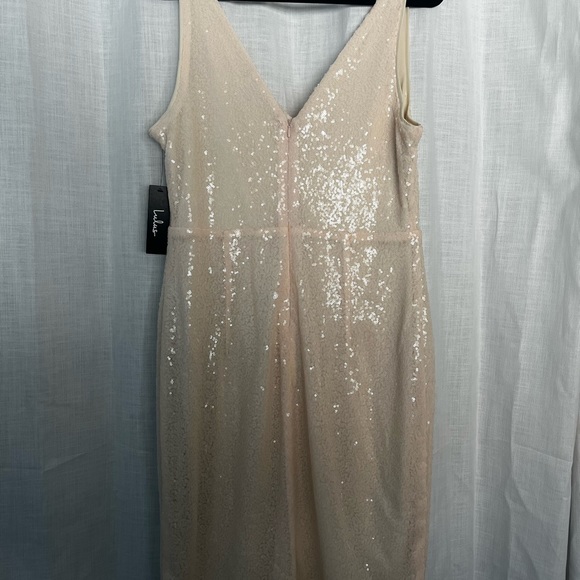 Lulus Light Blush Sequin Bodycon Mini Dress - Picture 4 of 4